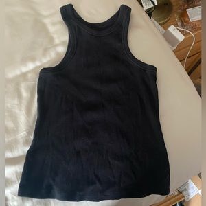 Everlane black ribbed racer back tank